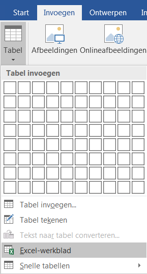 Een Nieuw Excel Werkblad Invoegen In Word Werken Met Word